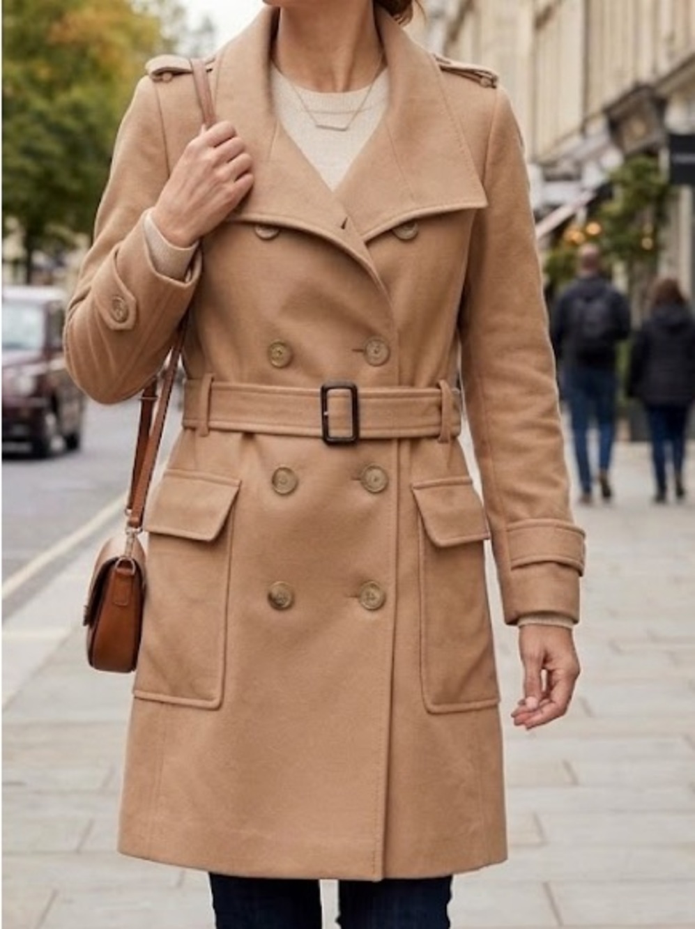 Rare Classic Women's Double-Breasted Trench Coat - Beige